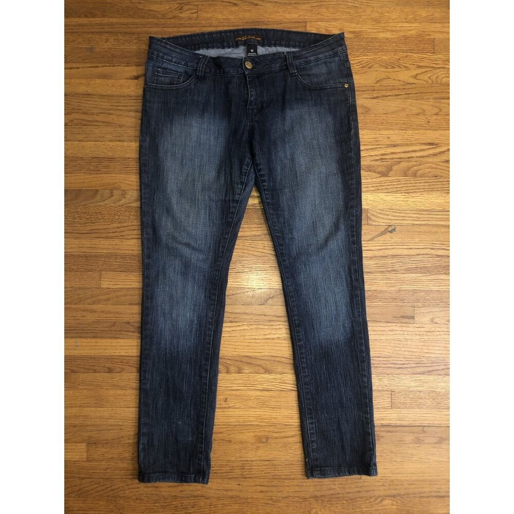 Southpole Women's Denim Jeans Size 16 Dark Wash Slim Fit Back Pocket Embroidery